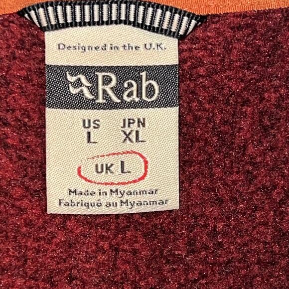 Rab Quest Pull-On Fleece Sweater Pullover Oxblood Red Men's Size L - Picture 2 of 6